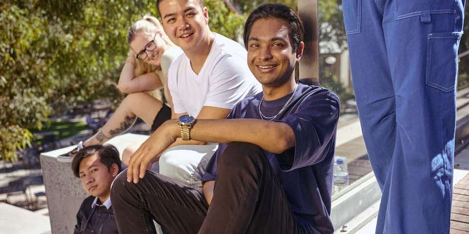 group of students talking